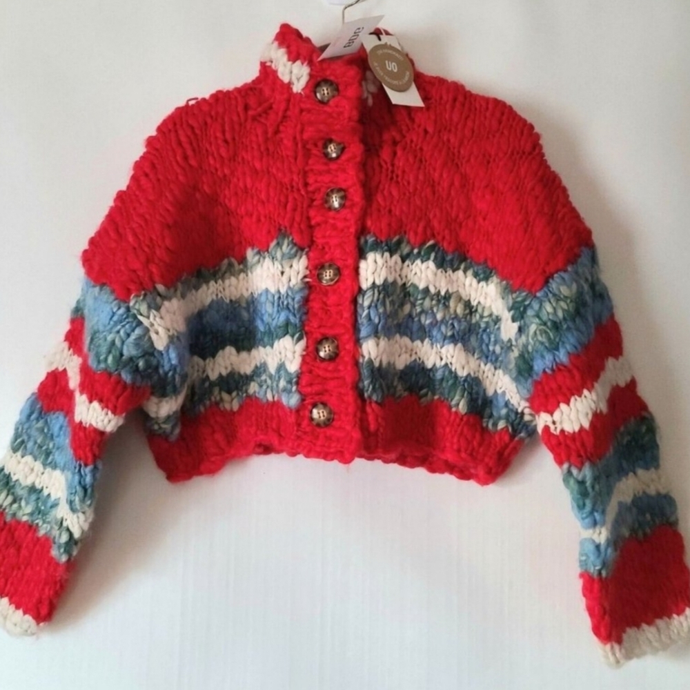 URBAN OUTFITTERS BDG Cropped Chunky Cardigan Sweater - Picture 4 of 8